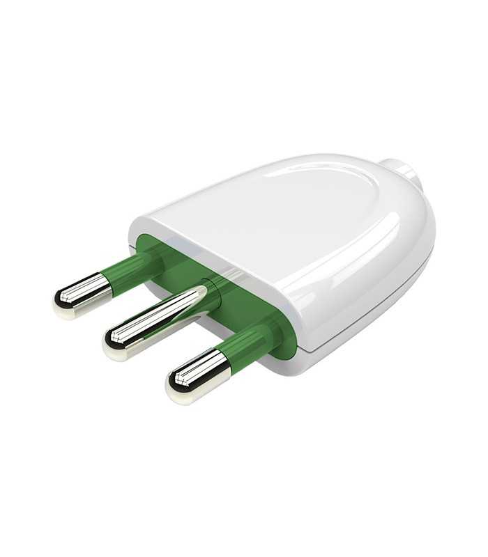 Italian plug 2P+T 16A S17 White Straight cable outpu