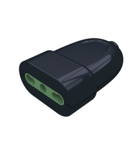 Italian Socket 2P+T 10A P11 Black
