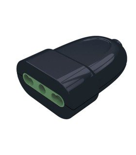 Italian Socket 2P+T 16A Double Step P17/11 Black