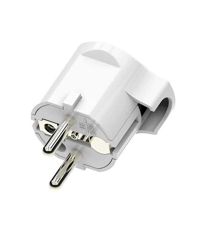 Enchufe SCHUKO FR/DE 16A+T con Enchufe Compacto, Color Blanco