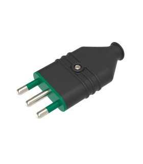 Enchufe Antiaplastamiento 16A 2P+T en PVC, Color Negro