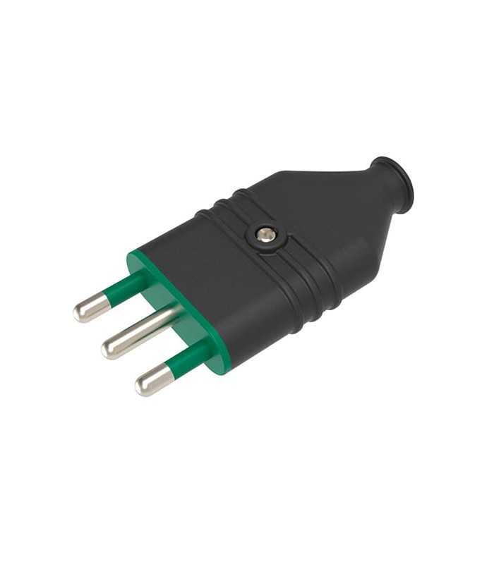 16A 2P+T Anti-Crush Plug in PVC, Black Color
