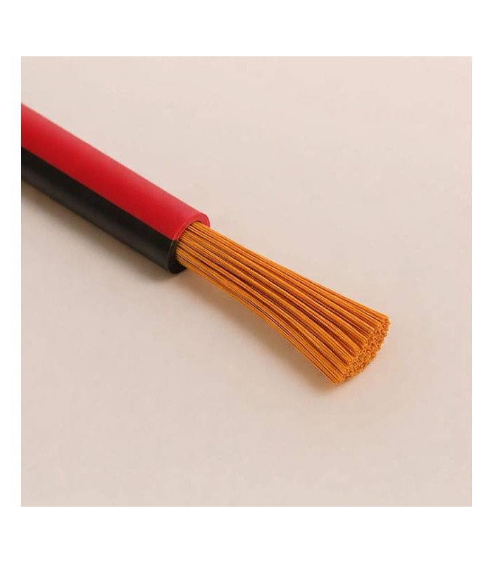 Câble fil unipolaire H05V-K section 0,25 mmq Rouge/noir