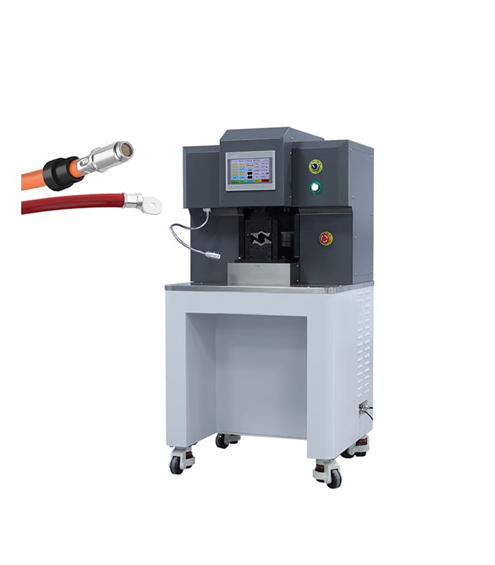 Electronic machine for hexagonal crimping of bare cable lugs 4 - 120 mmq with support bench