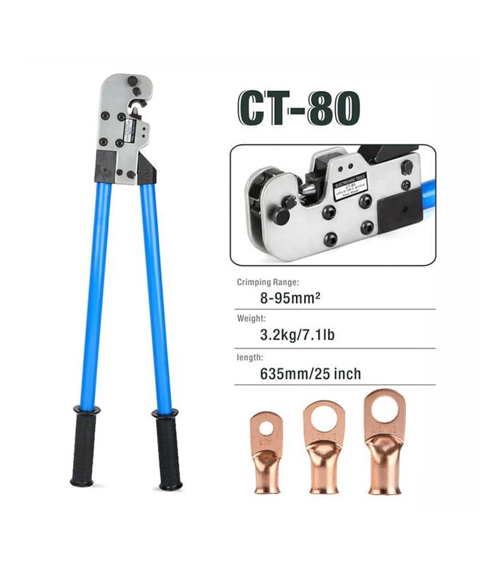 Alicates de la serie CT para crimpar terminales de cable desnudos (8-80 mmq)