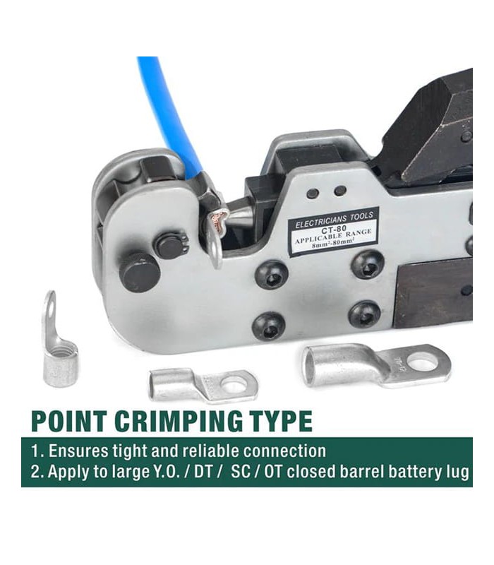 Pinza serie CT per la crimpatura di capocorda nudi (8-80 mmq)