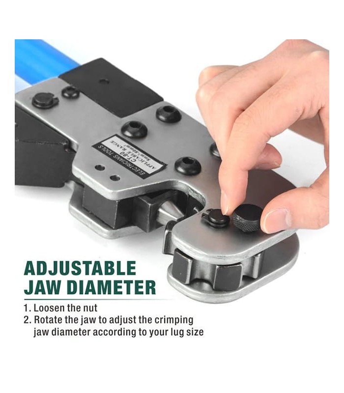 Zangen der CT-Serie zum Crimpen von blanken Kabelschuhen (8-80 mmq)