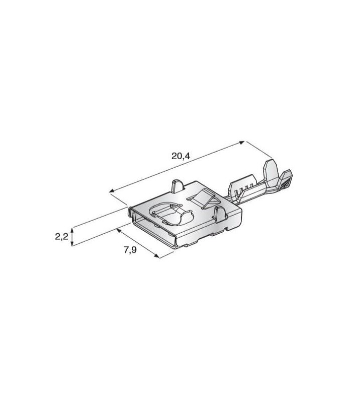 F630E female terminal, cross-section 0.75 - 1.5 mmq
