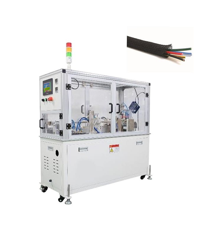 Automatic machine for cutting and inserting braided sleeves (6 - 25 mm)