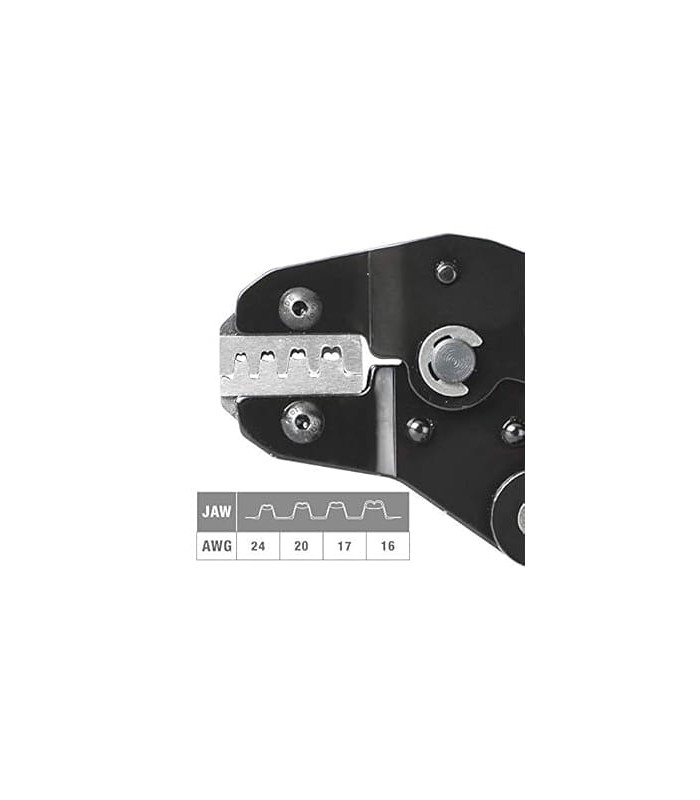 Crimping tool for non-insulated terminals (Dupont, JST, Molex and Faston)