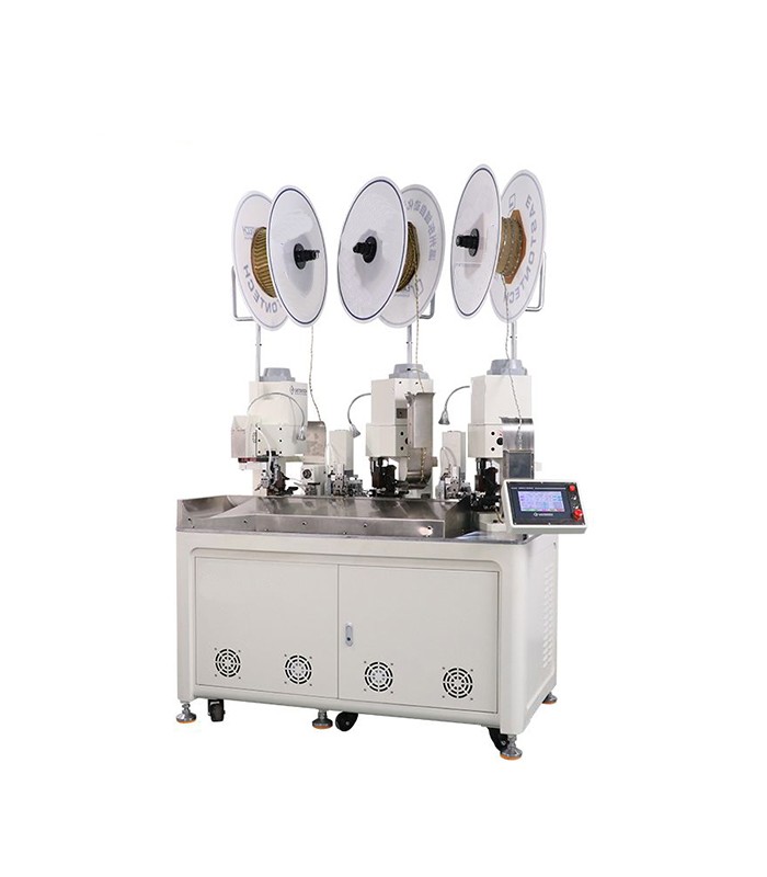 Automatic machine for wire cutting, stripping, and terminal crimping with intelligent control system