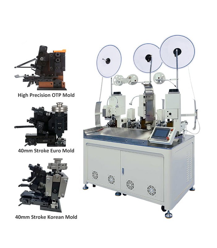 Automatic machine for wire cutting, stripping, and terminal crimping with intelligent control system