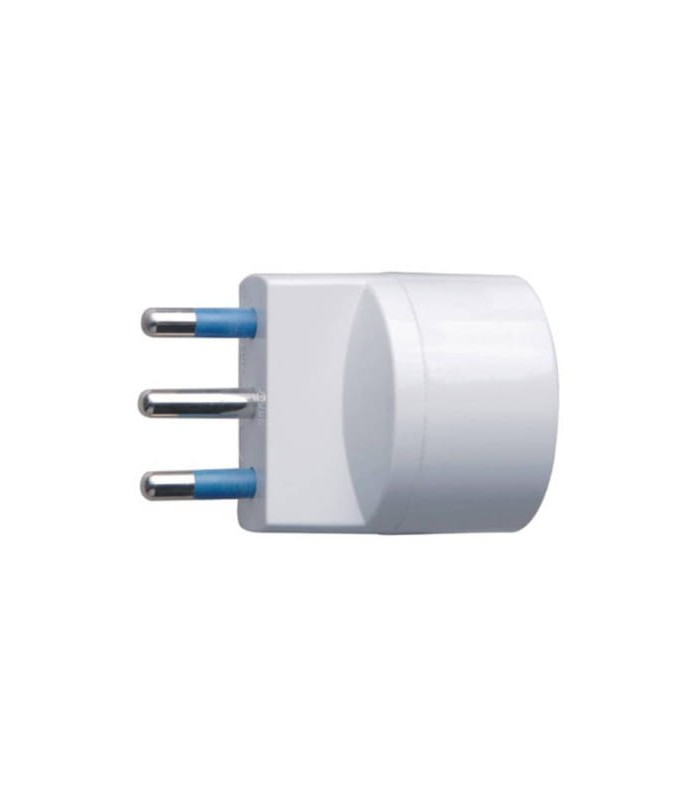 16A 2P+T plug adapter with Schuko socket + 10A 2P+T white color