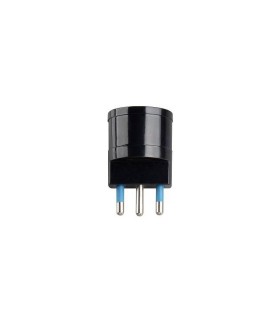 Adattatore spina 16A 2P+T con presa schuko + 10A 2P+T colore nero