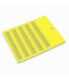 Targhetta segnacavo su scheda per tubetti PMF 4x10mm gialla halogen free