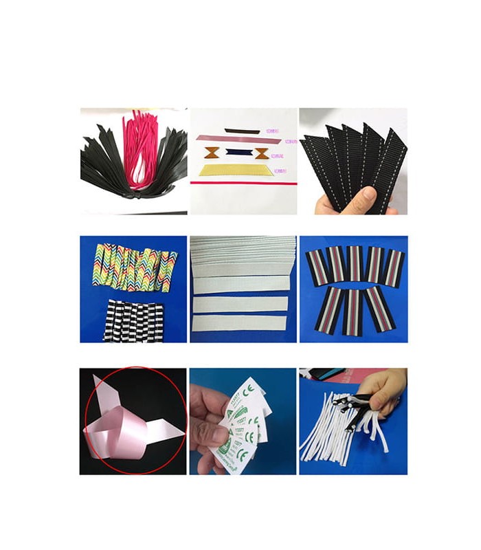 Machine automatique de coupe à longueur à chaud et à froid pour étiquettes, rubans et matériaux nylon