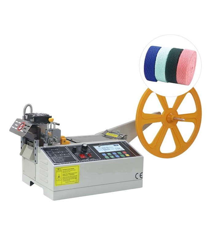Machine automatique de coupe à longueur à chaud et à froid pour étiquettes, rubans et matériaux nylon