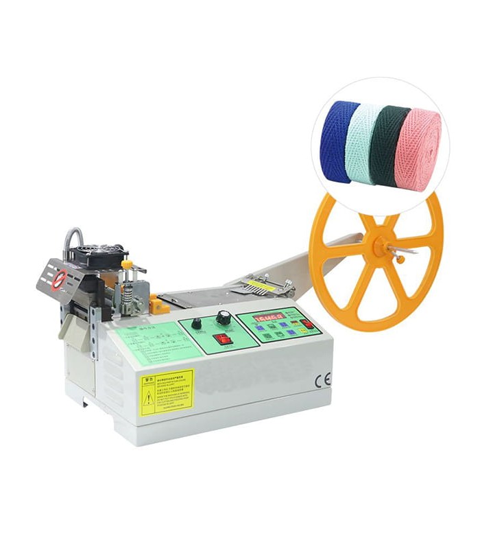 Machine automatique de coupe à longueur à chaud et à froid pour étiquettes, rubans et matériaux nylon