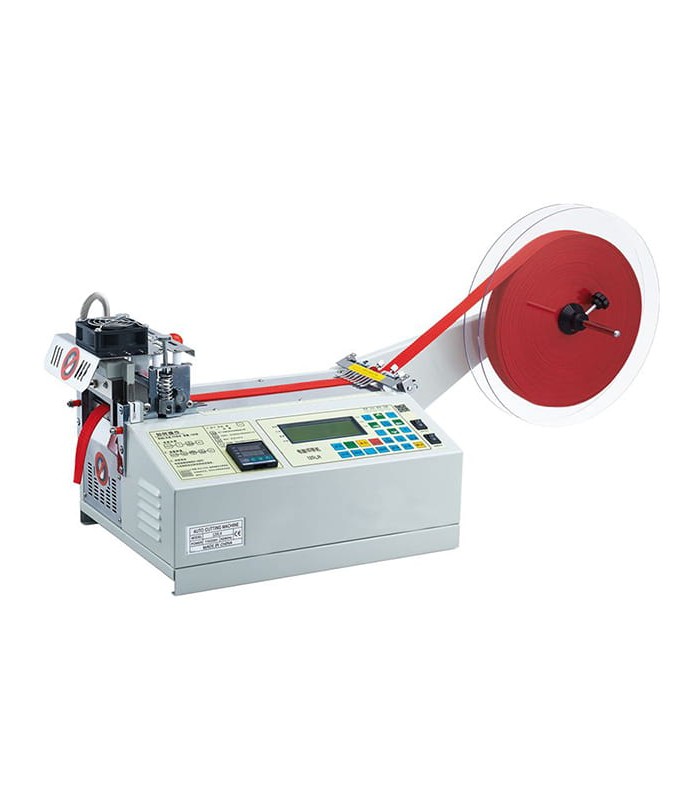 Machine automatique de coupe à longueur à chaud et à froid pour étiquettes, rubans et matériaux nylon