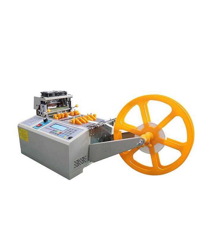 Machine automatique de coupe à longueur à chaud et à froid pour étiquettes, rubans et matériaux nylon