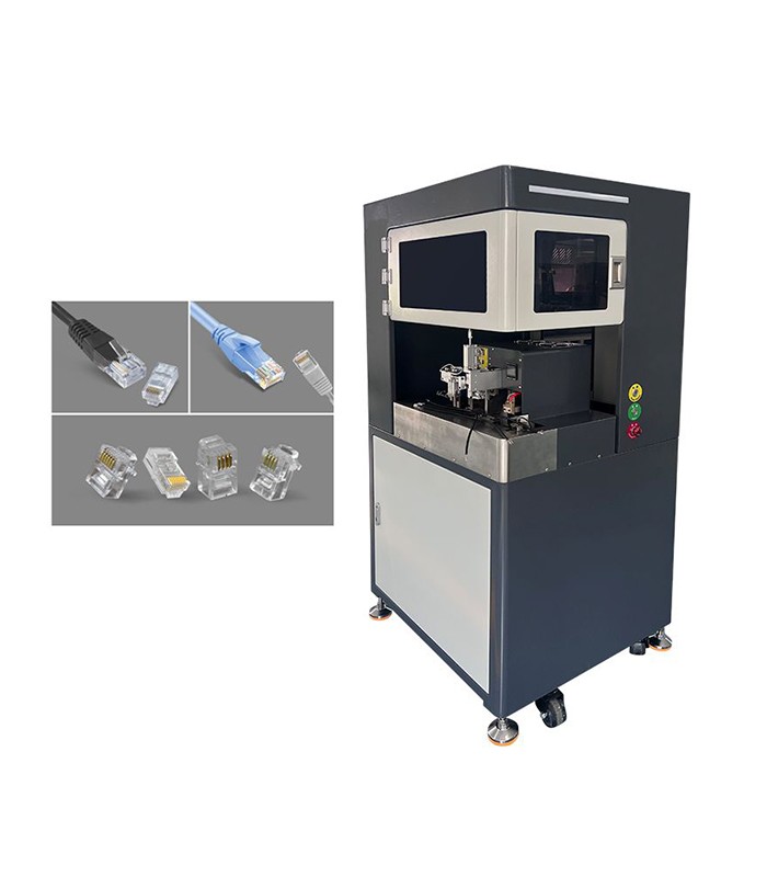 Macchina automatica per la crimpatura di connettori RJ (da 2 a 10 pin)