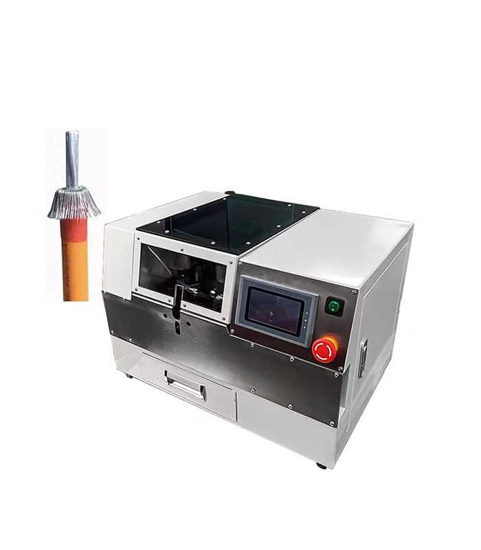 Macchina automatica per la spazzolatura e il taglio della schermatura del cavo (3 - 9 mm)