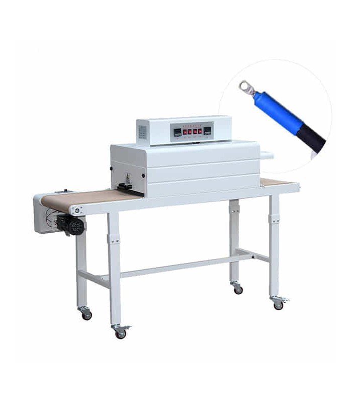 Heat shrink machine with continuous heated tunnel