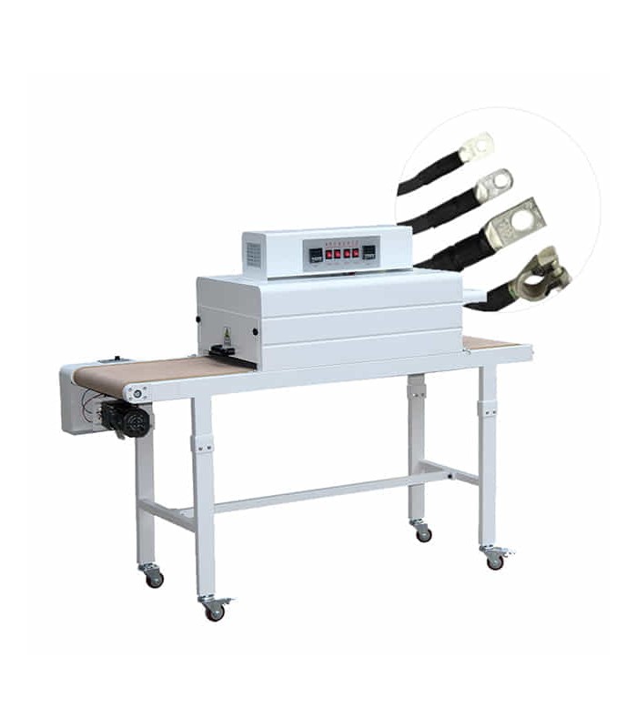 Heat shrink machine with continuous heated tunnel