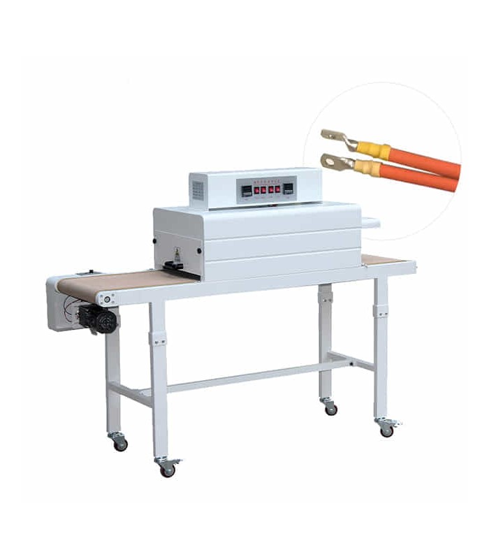 Heat shrink machine with continuous heated tunnel