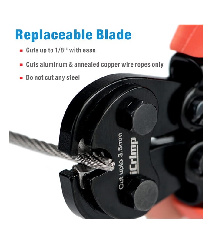 Cutting pliers for wire ropes up to 3.5 mm