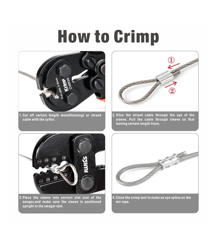 Cutting pliers for wire ropes up to 3.5 mm