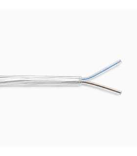 Cable FR5F 2x0,75, transparente con conductores FEP y polaridad interna azul, marrón