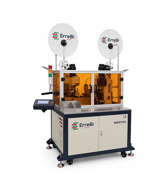 Automatic servo motor double-head machine for crimping pre-insulated terminals